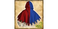 Medieval liripipe hood crenellated two-tone